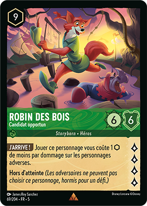 carte lorcana robin des bois candidat opportun